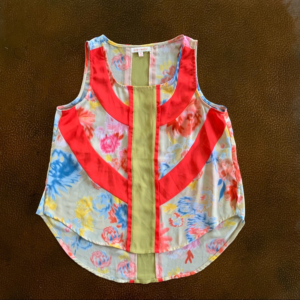 Sleeveless color block top *Brand New